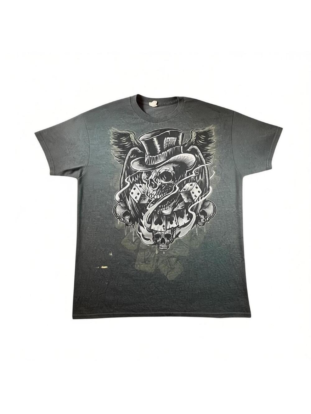 Deal with the Devil Skull + Dice Vintage Graphic Tee